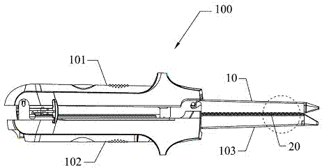 Linear suturing and cutting device