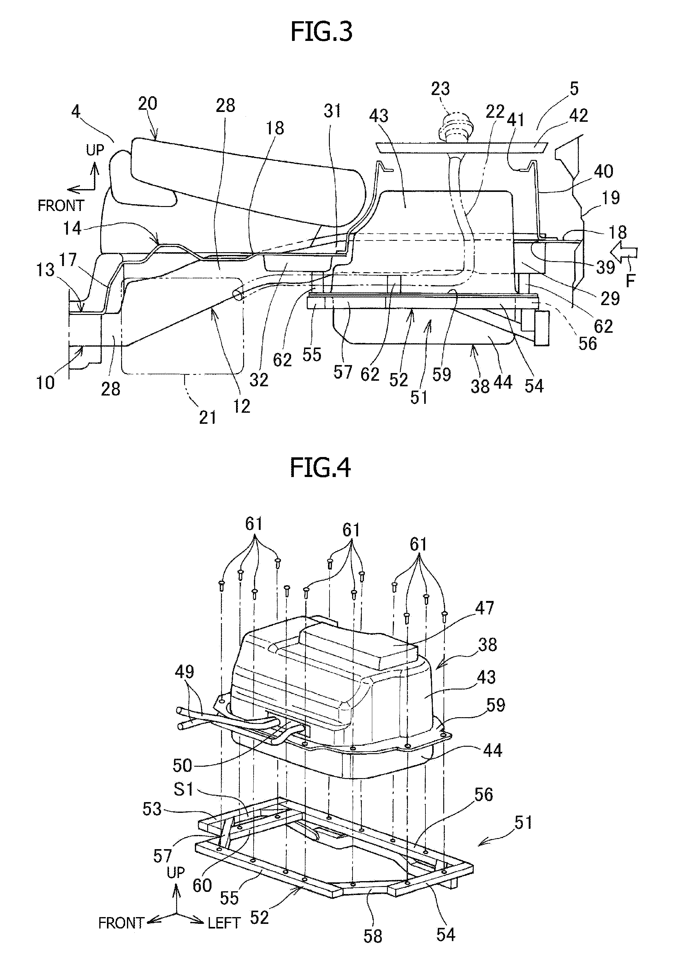 Battery pack mounting structure for electric car