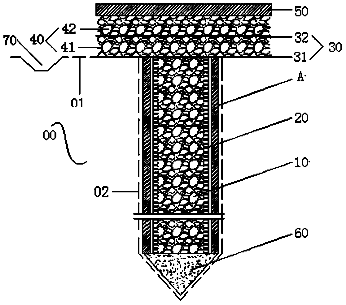 PVC hole-pipe gravel pile and soft foundation processing method thereof