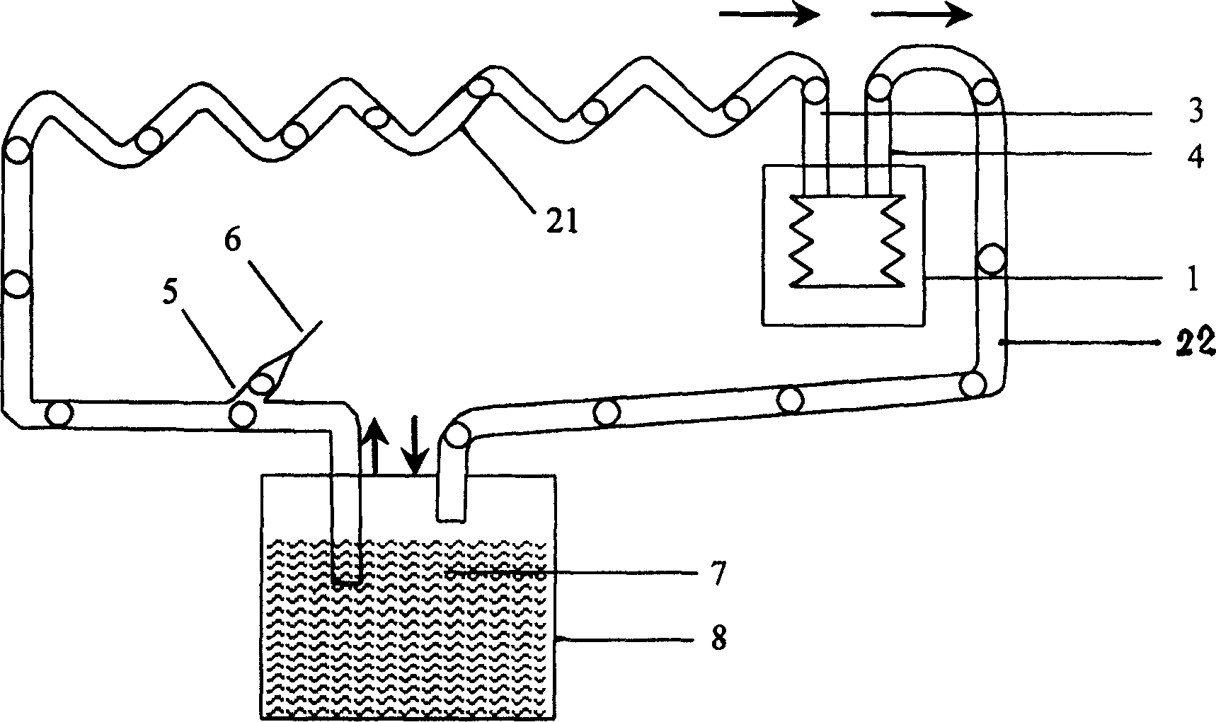 Closed pipeline type photosynthetic reactor