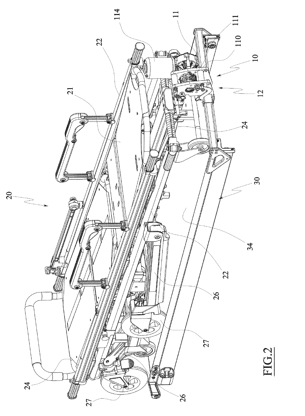 Auxiliary loading device of a stretcher