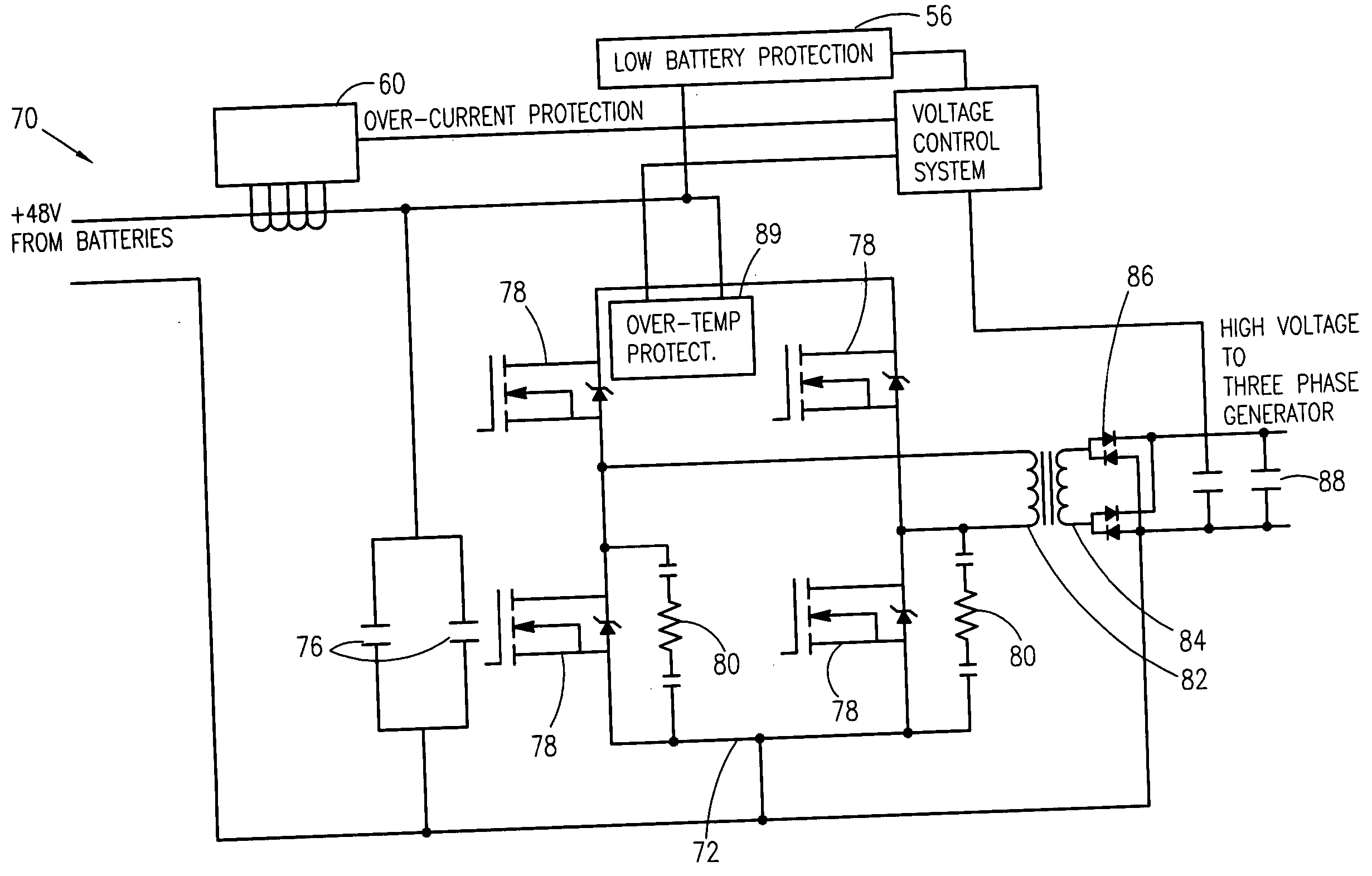 Back-up power system for a traction elevator