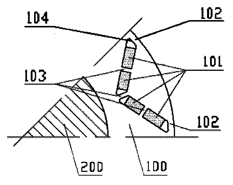 Permanent magnet synchronous motor and V-shaped rotor structure thereof