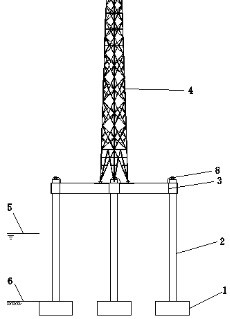 Three-barrel-foundation suction pile supporting box girder anemometer tower and construction method