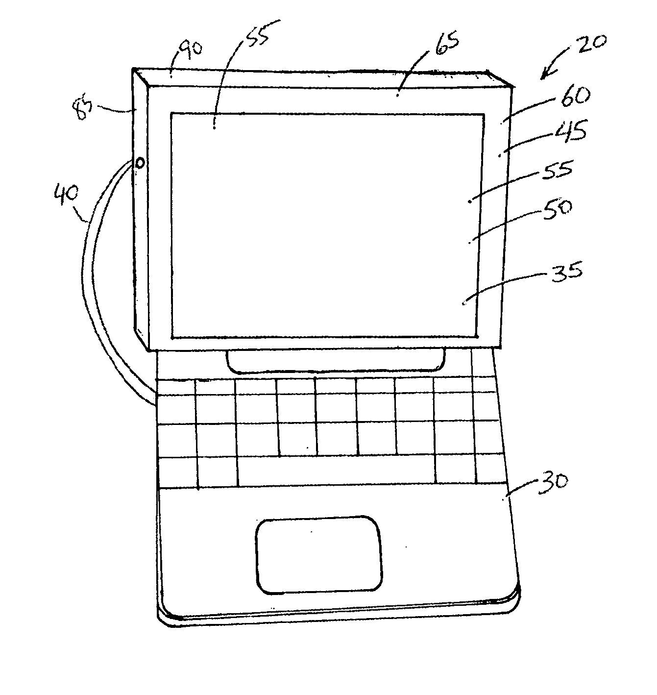 C-frame slidable touch input apparatus for displays of computing devices