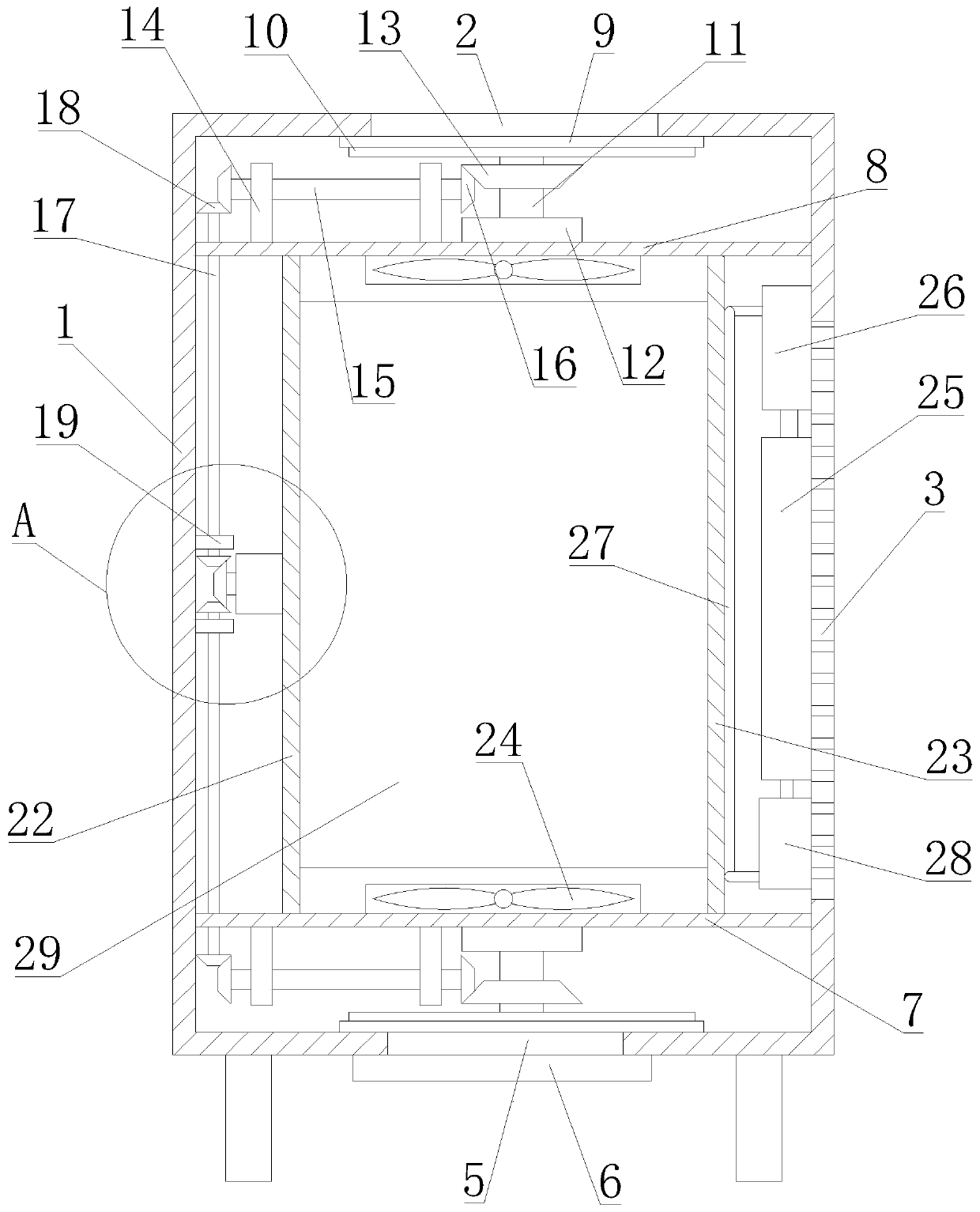 Strong heat dissipation type high-voltage switch cabinet and working method thereof