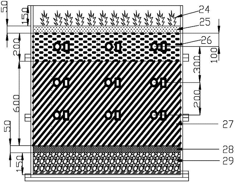 A plant retention element experimental device for three-dimensional simulation control of water quality and quantity