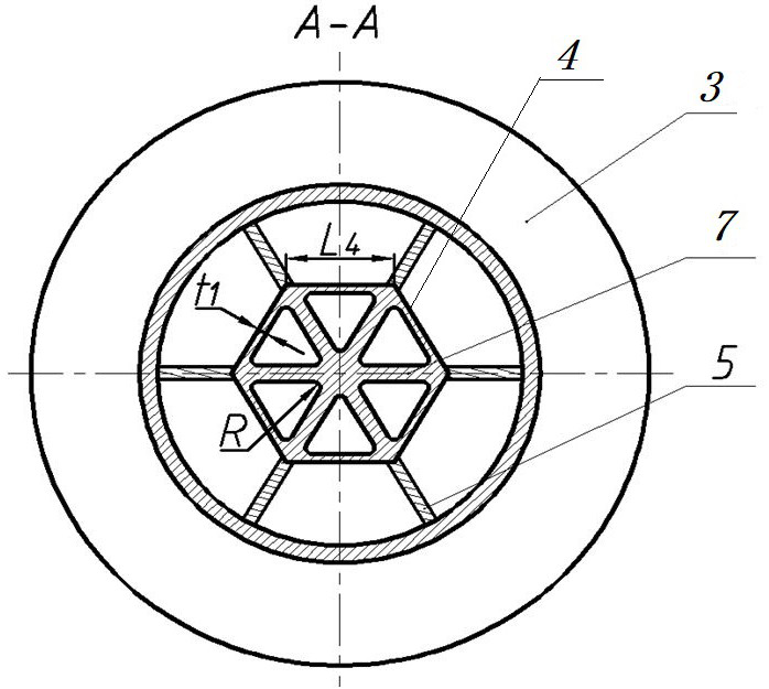 A draft tube using regular hexagonal guide grid as vortex suppression device