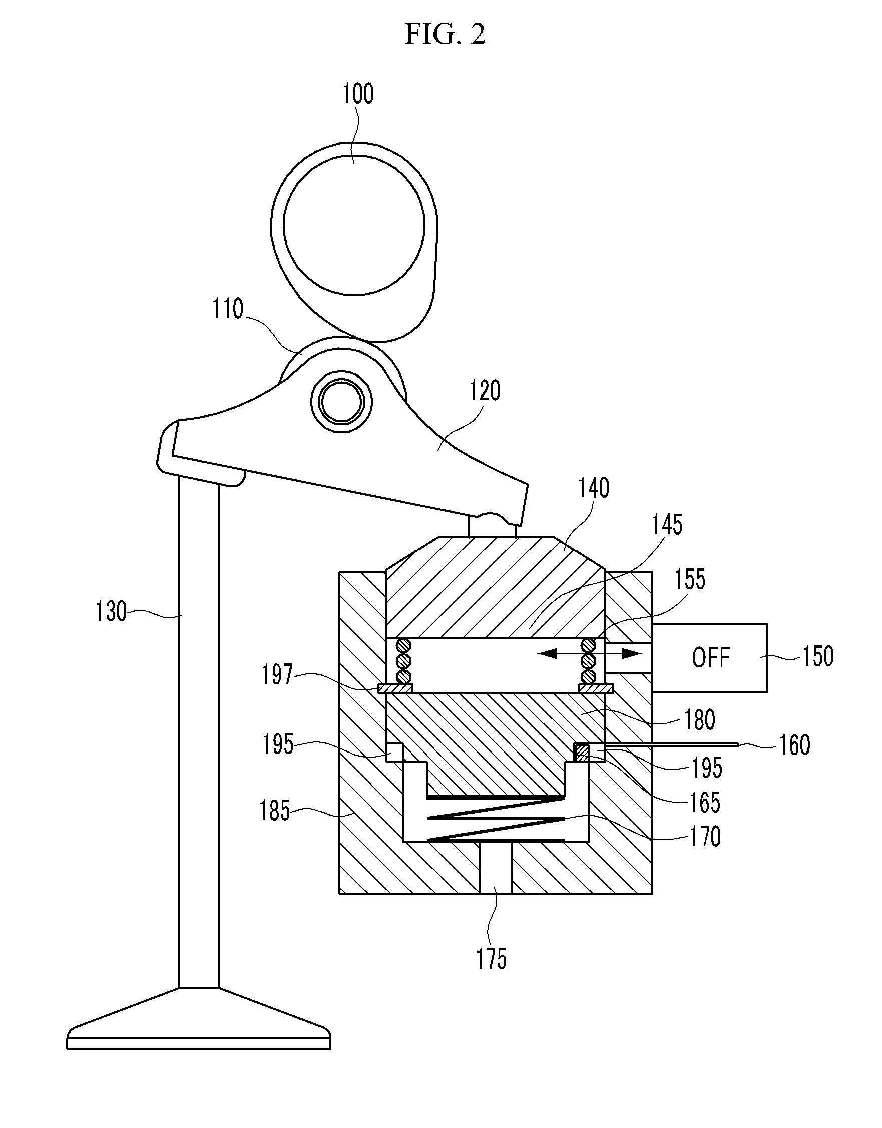 Engine equipped with variable valve device
