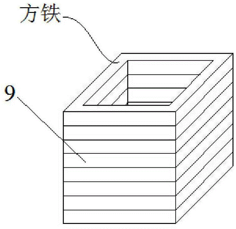 Manufacturing jig and manufacturing method for moving-iron unit square iron