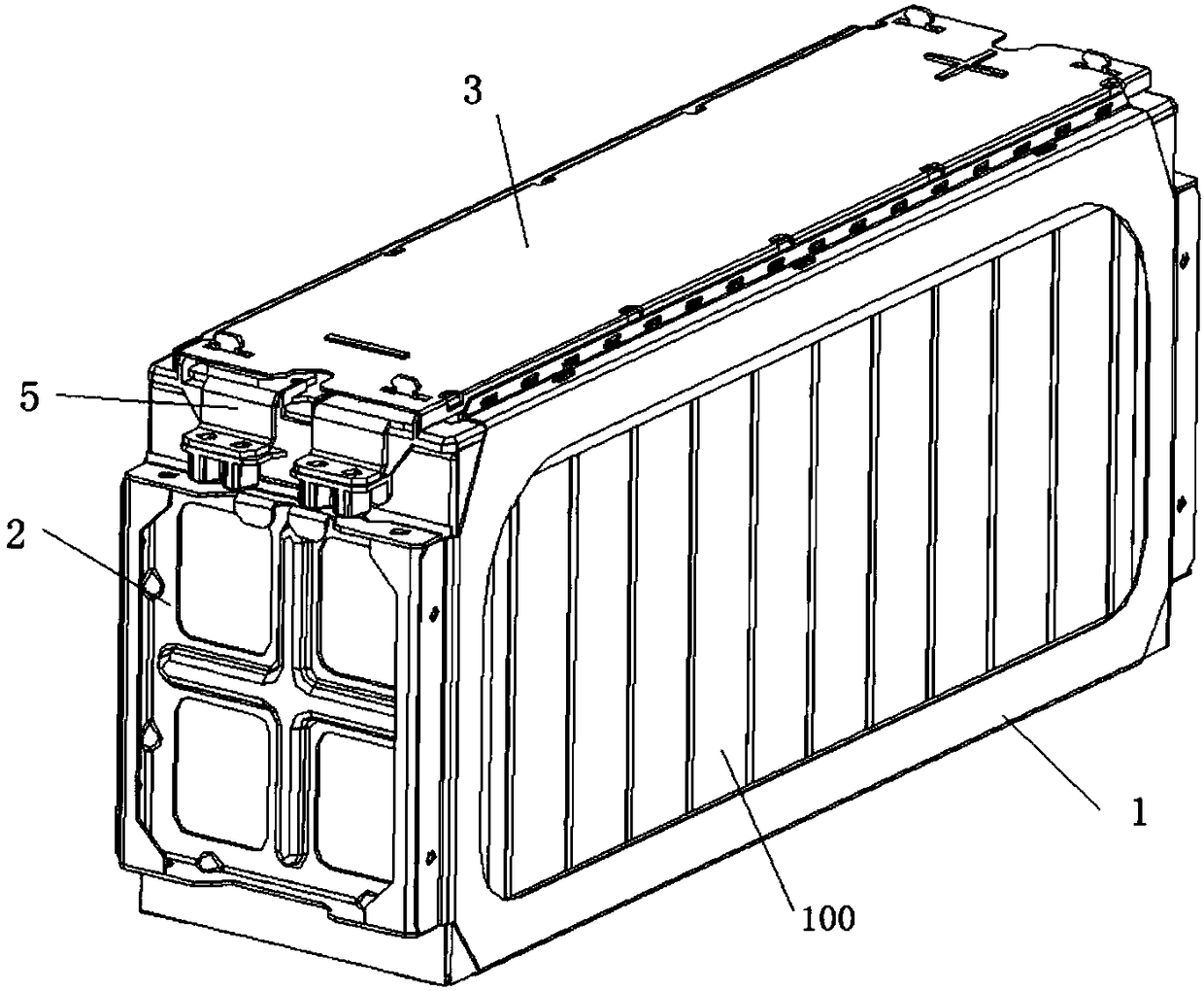 Square battery pack mounting structure