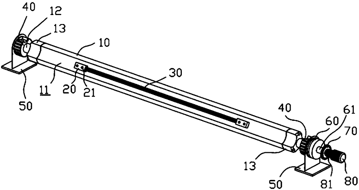A tensioning mechanism for film-attached winding tube core