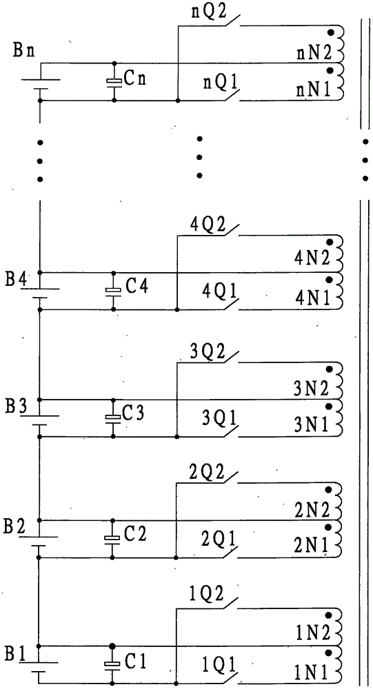 Battery equalizer formed by multi-winding transformer