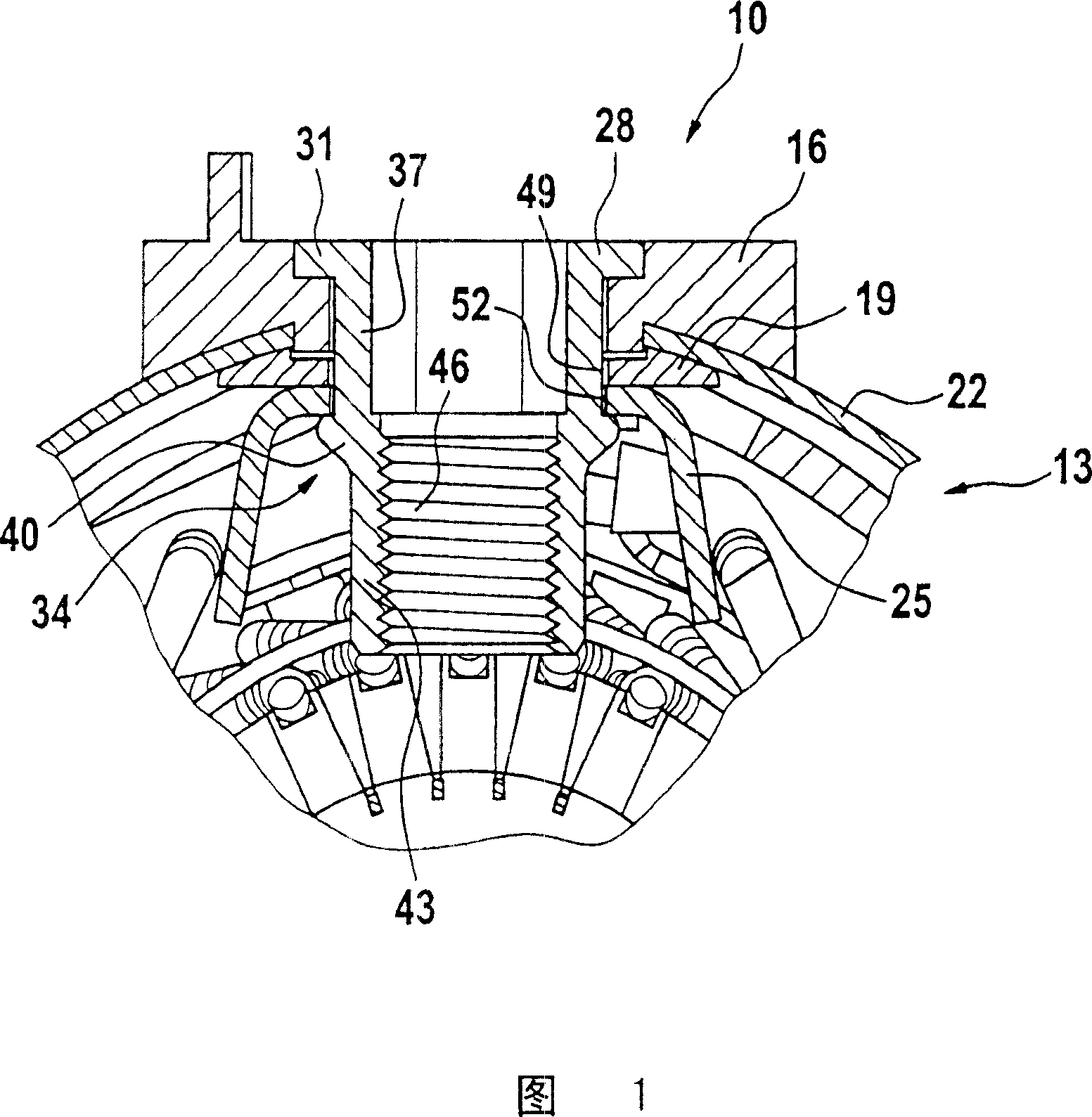 Connecting device for connecting electric motor contact, motor fitted with same and motor engine fitted with same