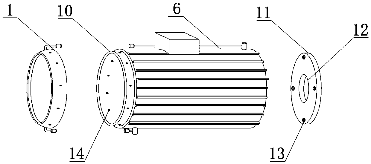 High-heat-dissipation shell for high-density permanent magnet synchronous motor