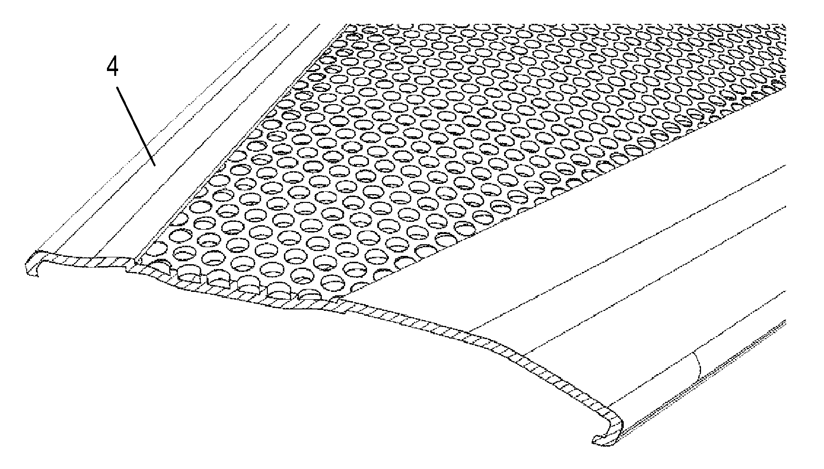 Injection molded cover element with uninterrupted hole pattern