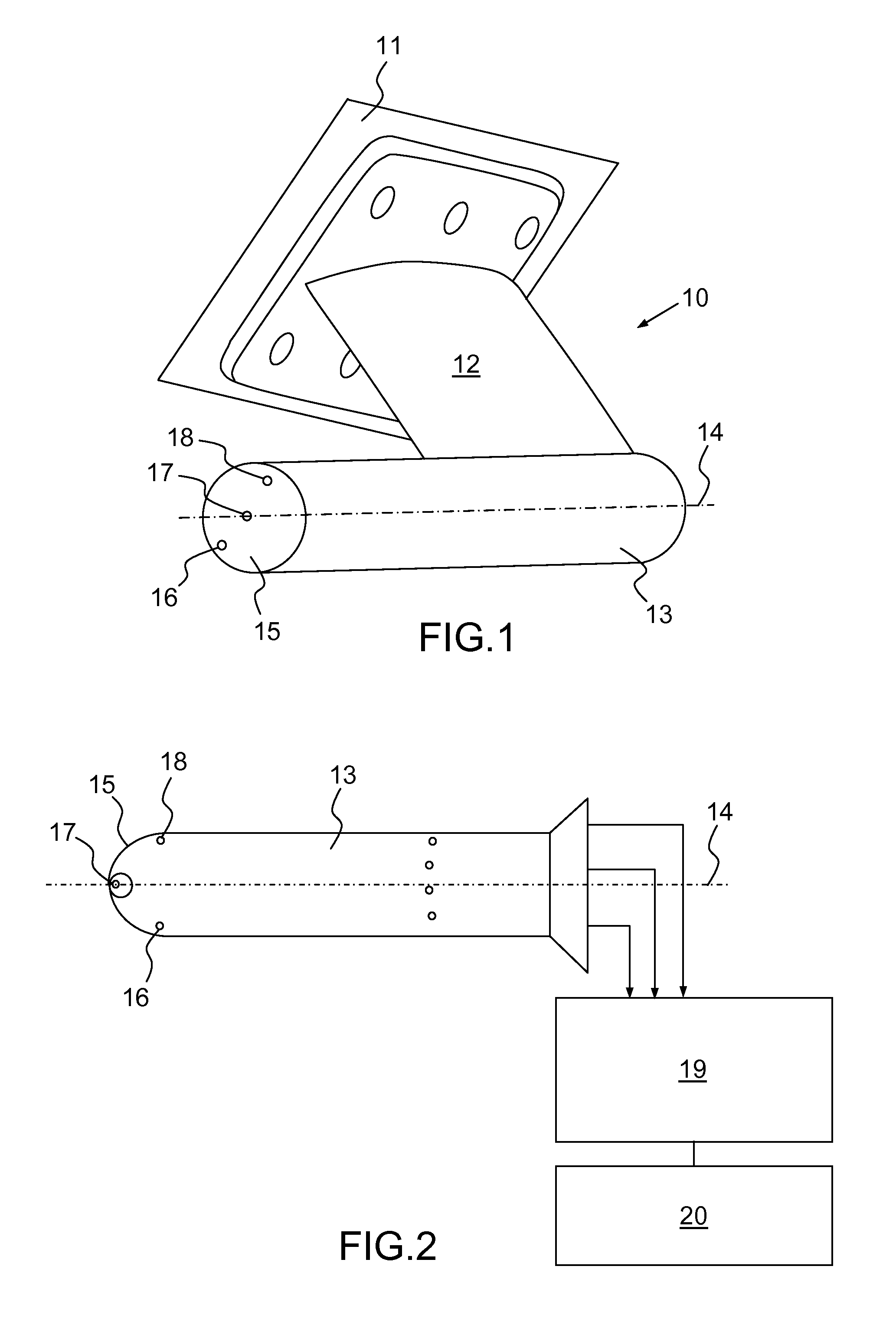 Probe for measuring a local angle of attack and method implementing same