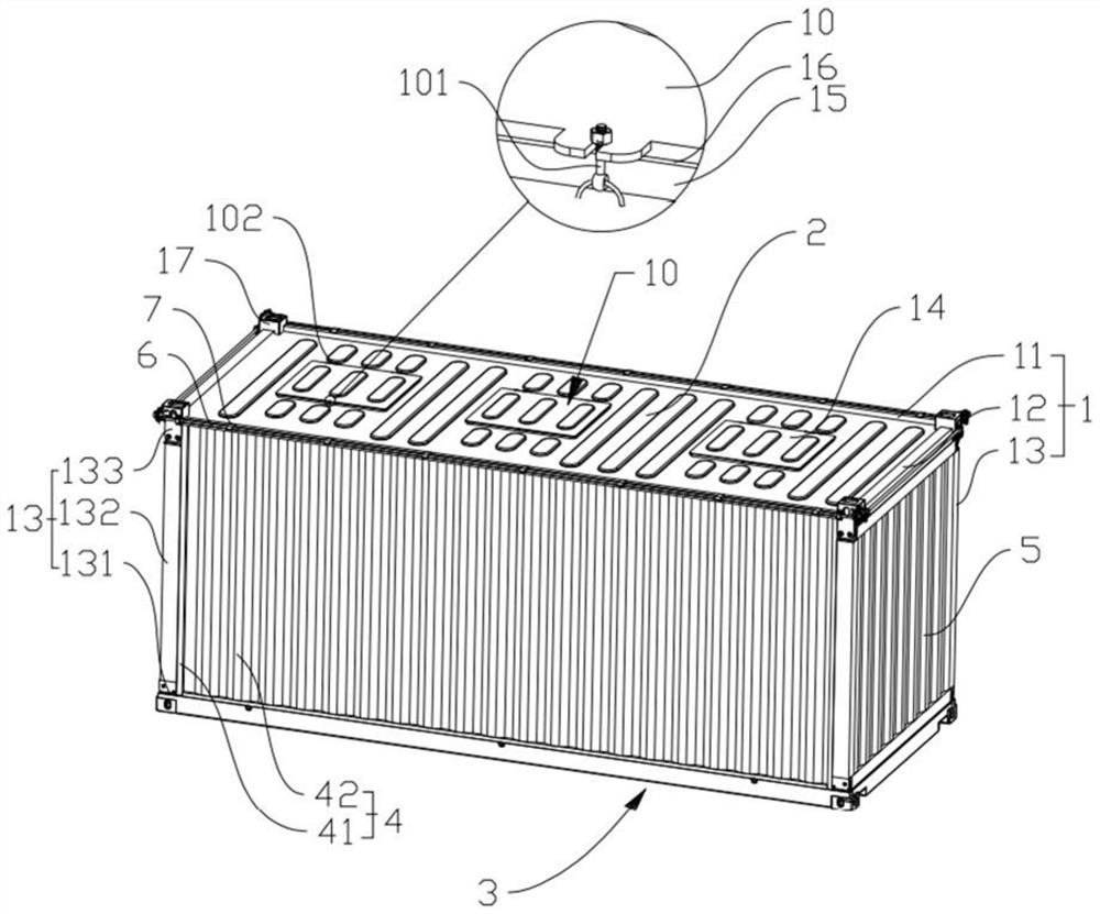 Folding container with multiple doors on two sides