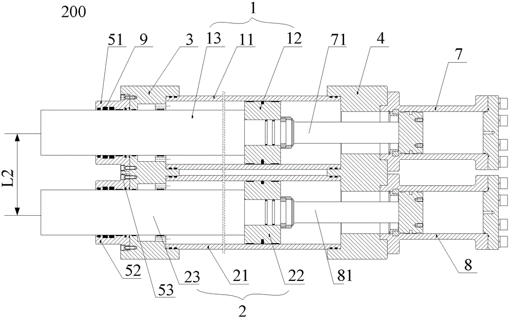 Hydraulic cylinders, material pumping systems and material pumping equipment