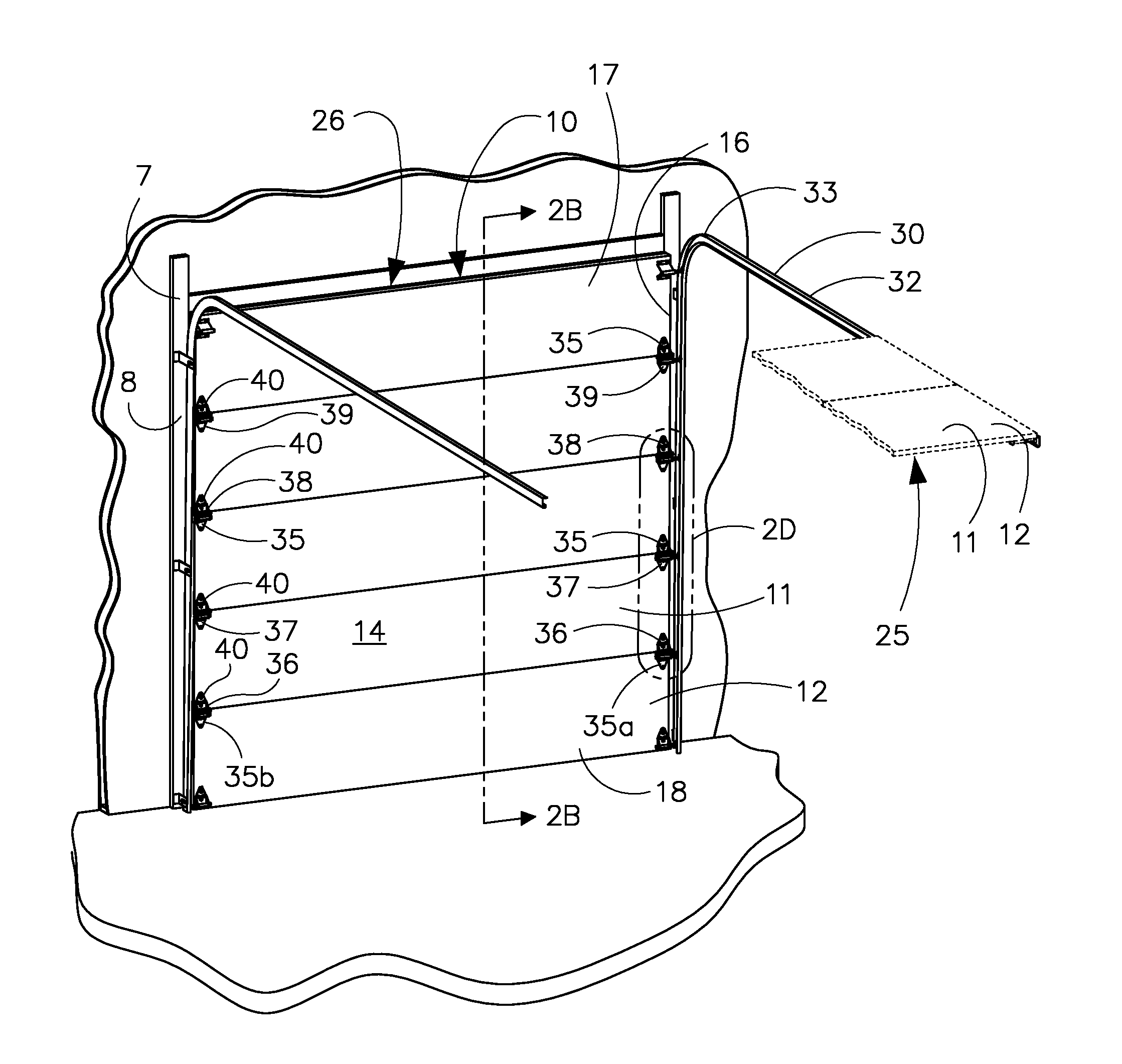 Overhead Door with Spring-Loaded Roller Hinges