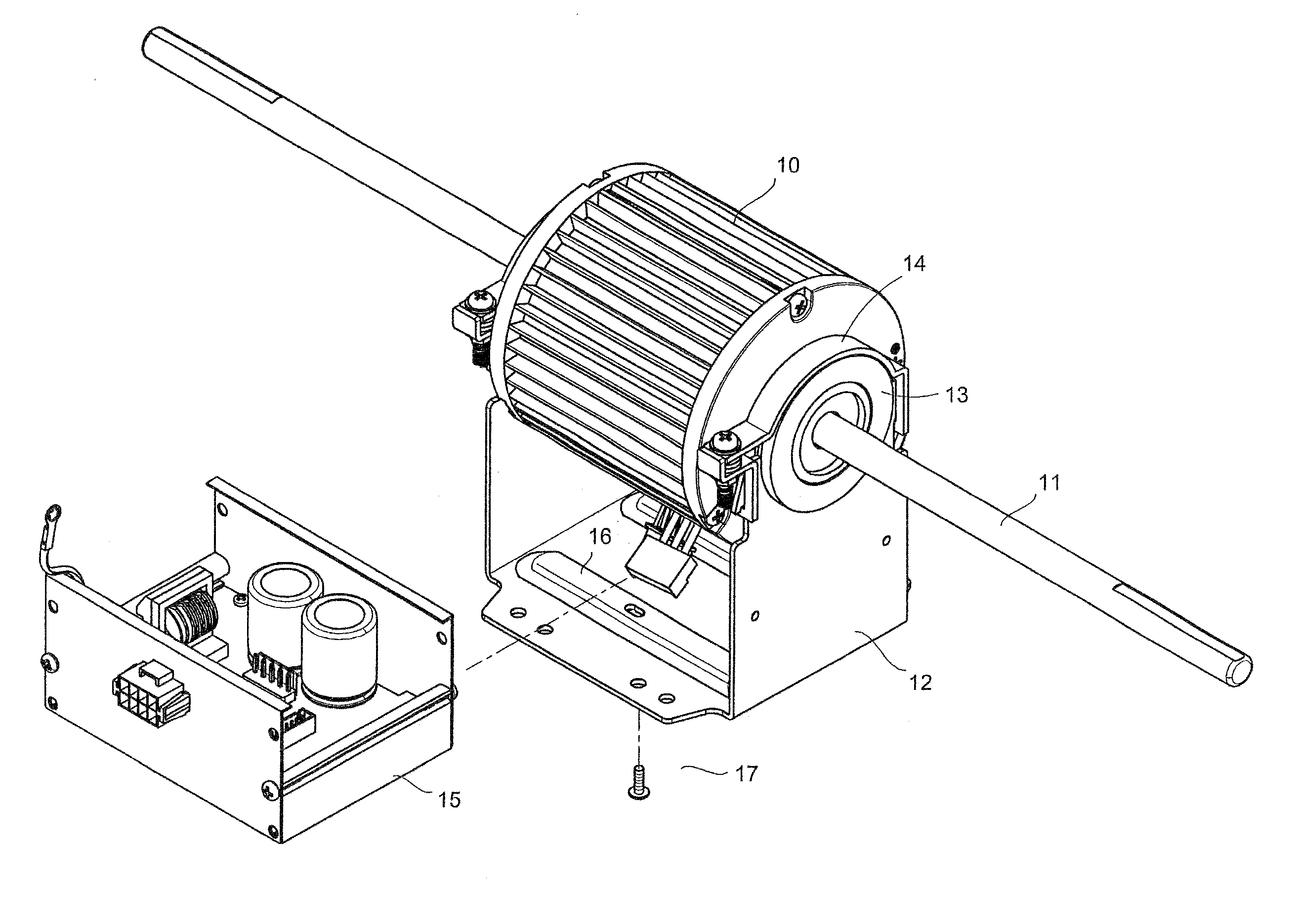 Assembly of driving device for brushless motor of air-conditioner