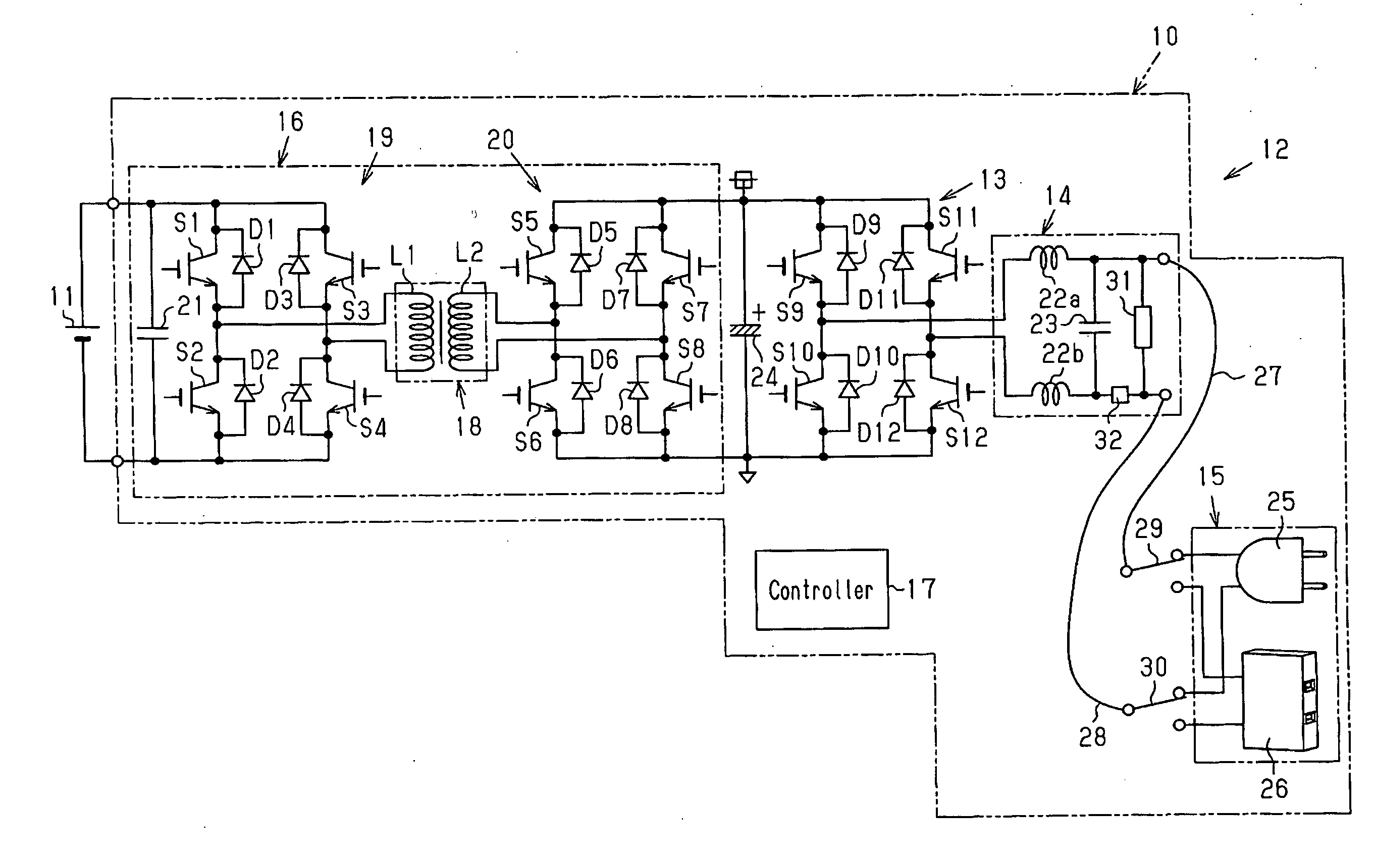 Bidirectional DC/AC inverter