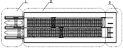 Plane-arranged small and medium-sized wharf and loading and unloading method thereof