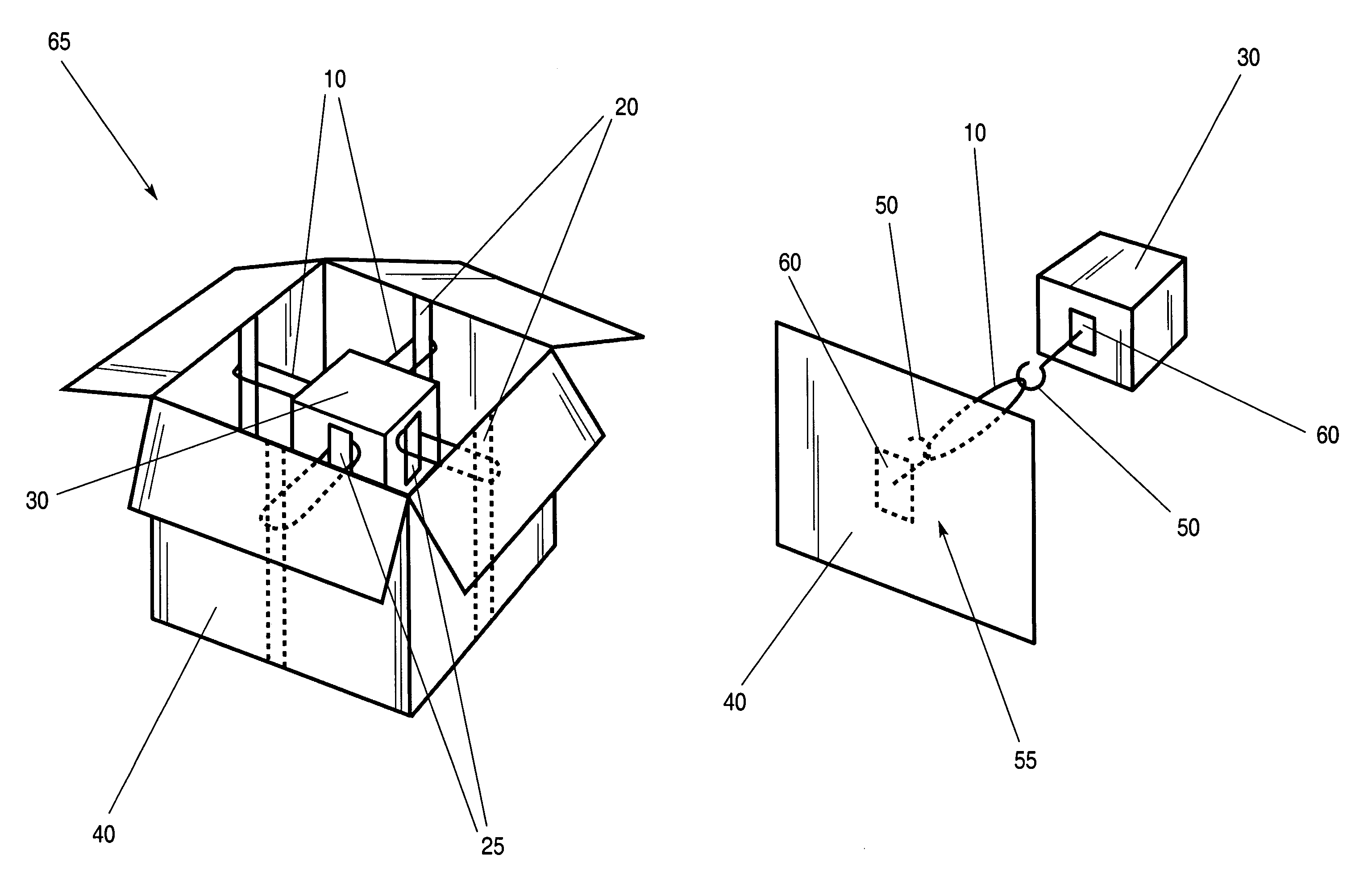 Method and apparatus for shock-absorbing packaging