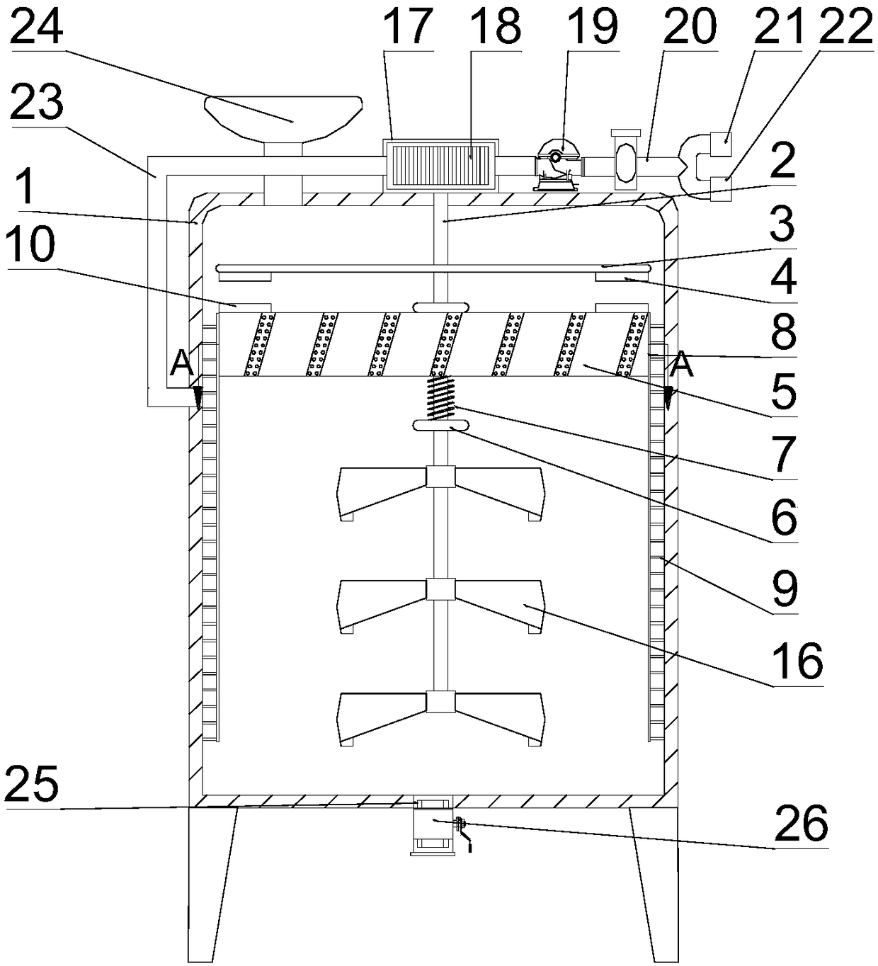 Non-staining wall discoloring device for preparing epoxidizedepoxy soybean oil