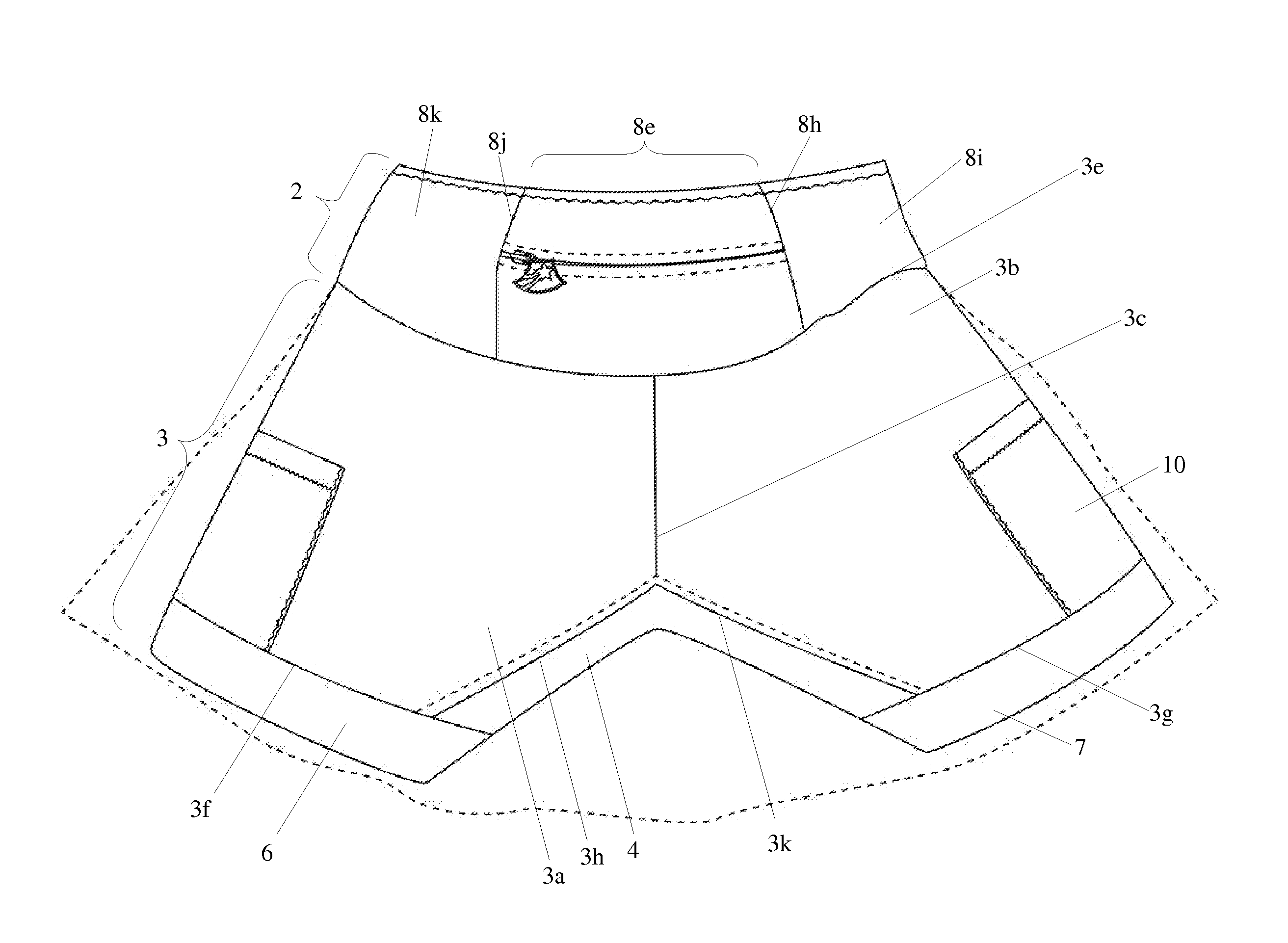 Athletic shorts garment apparatus with improved interfemoral gusset and surrounding modesty panel