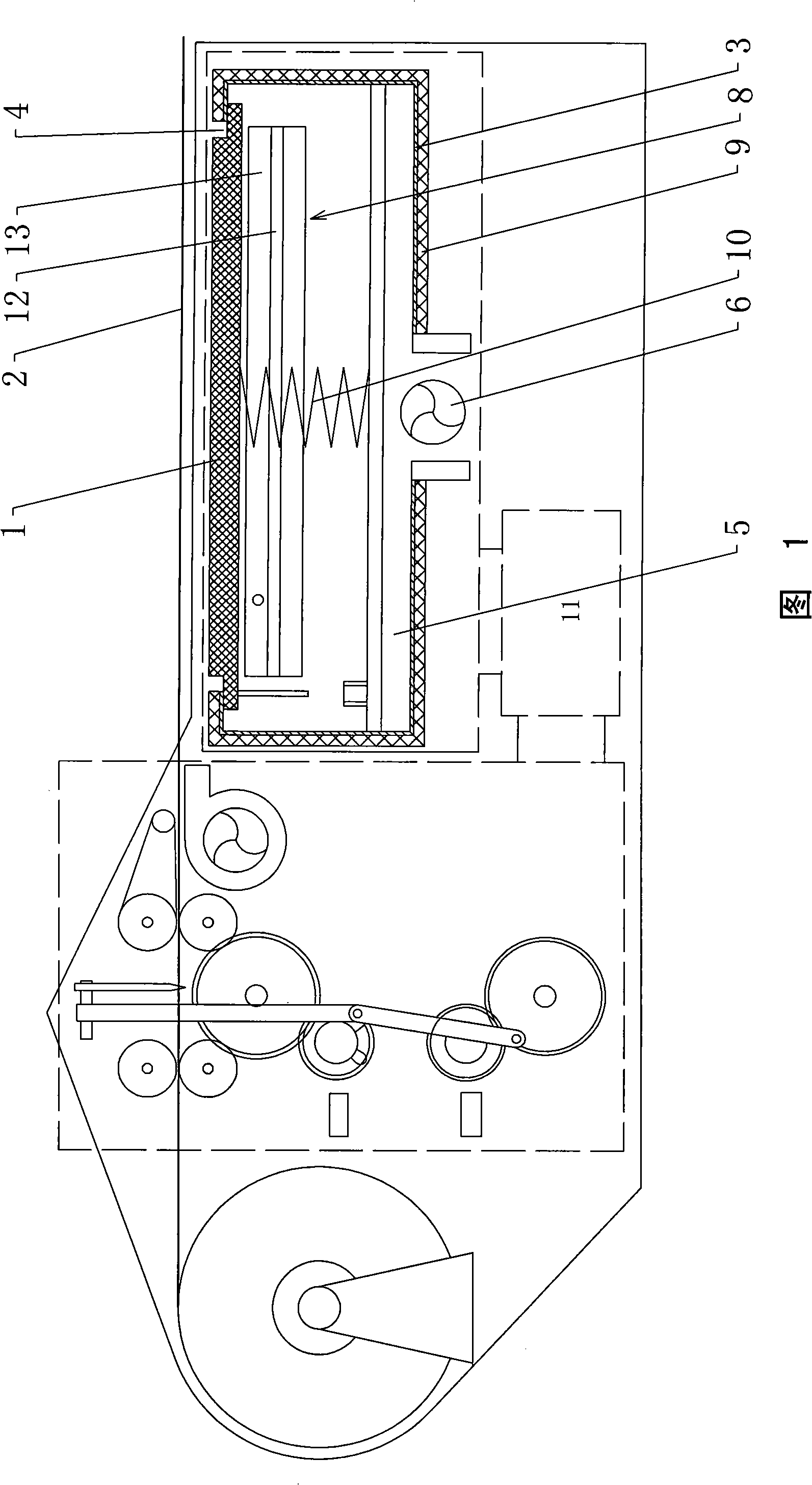 Film overlay device of shoe cover machine and film overlay method using the device
