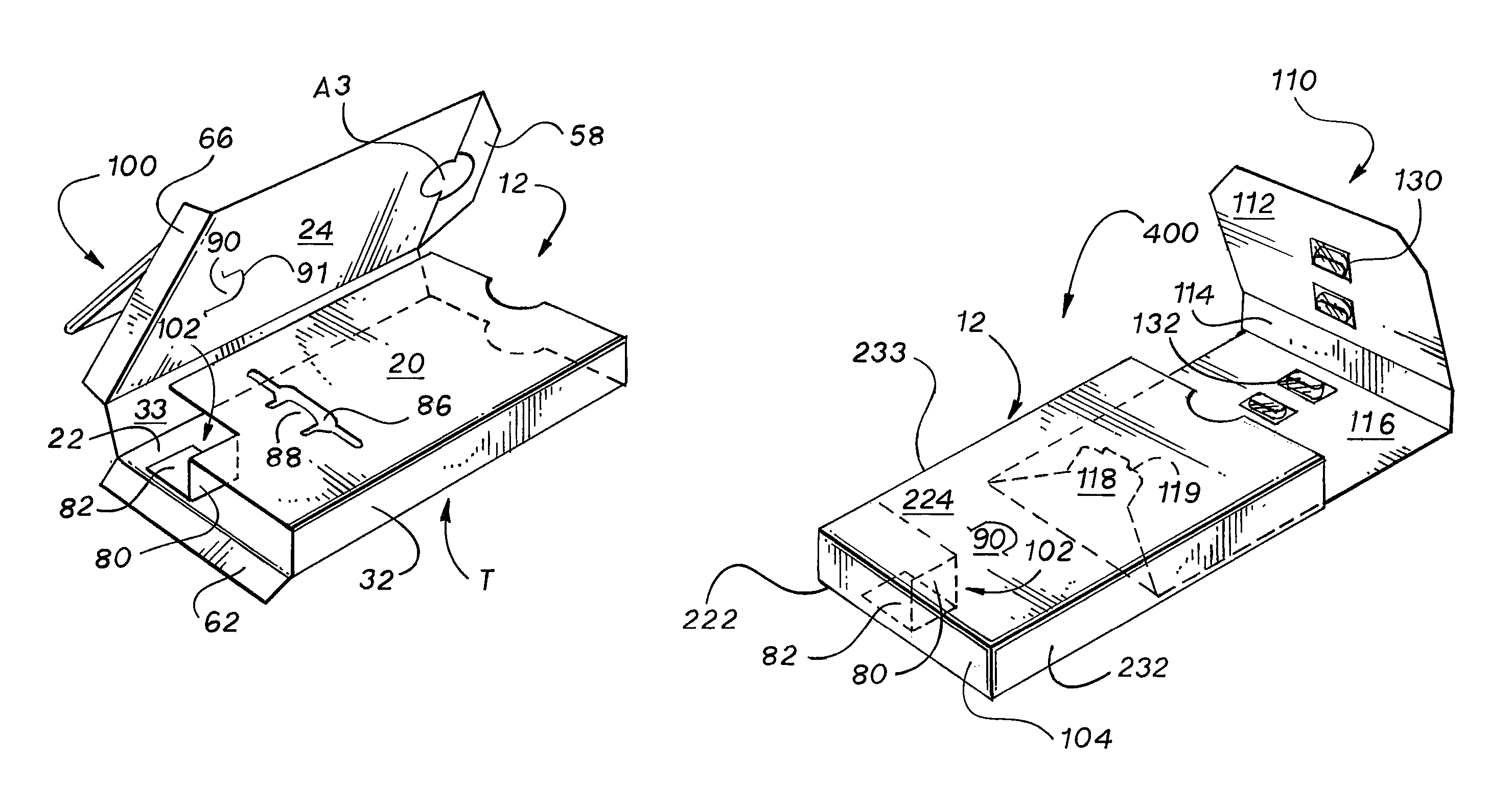 Packaging system with an improved inner structure