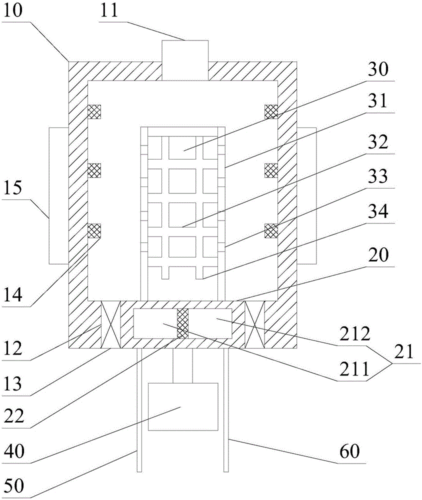 Small plastic part cooling cylinder