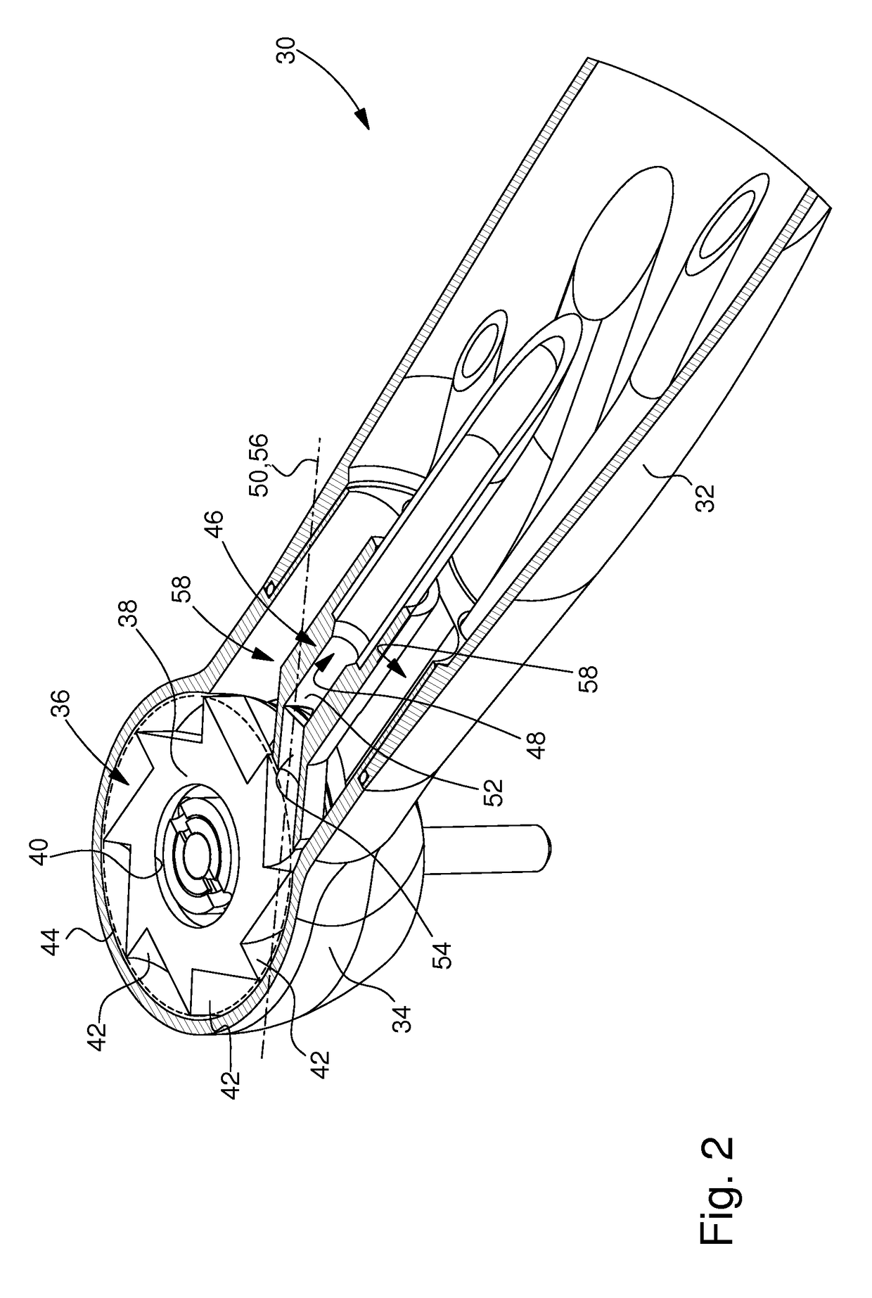 Dental or surgical compressed air handpiece and turbine for such a handpiece