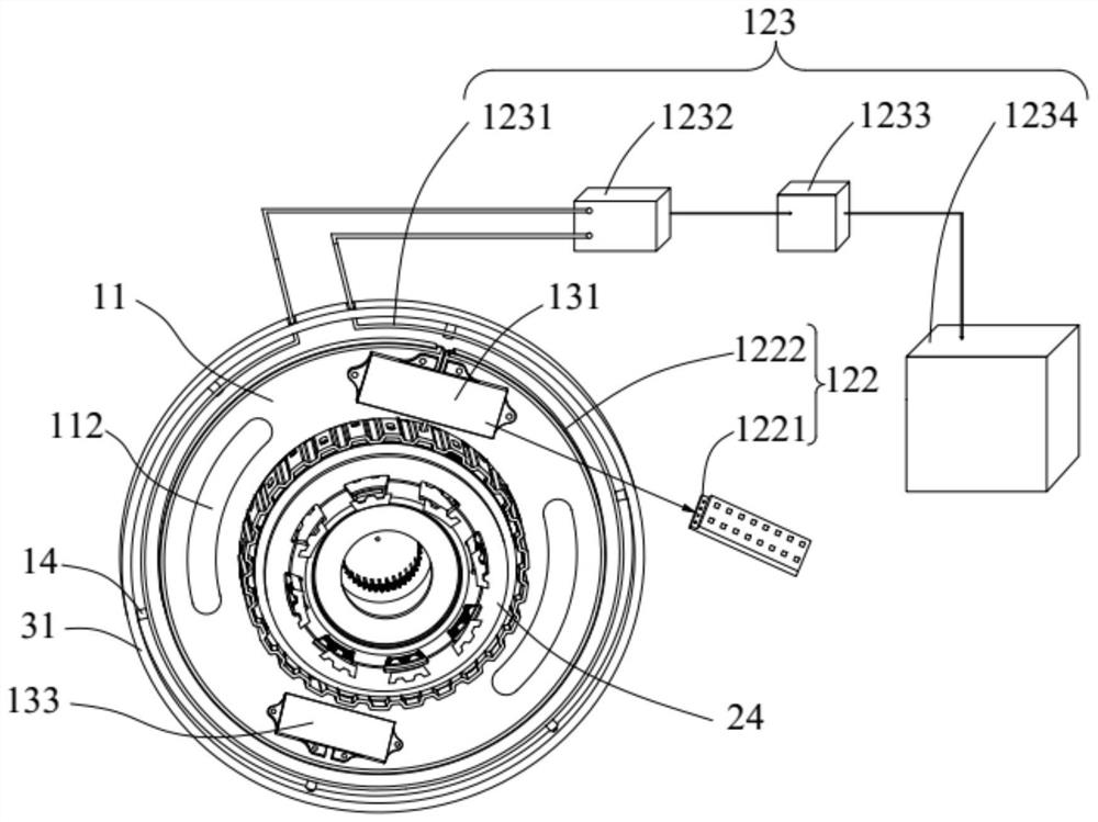 Dynamic testing device for temperature of steel disc of clutch, wet clutch assembly and four-wheel drive transfer case