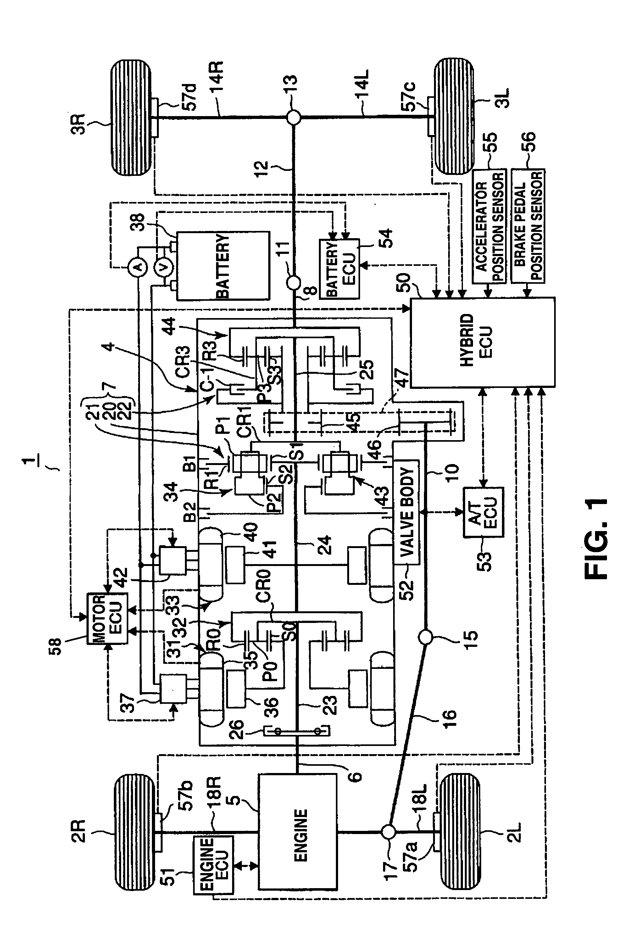 Hybrid drive unit and vehicle mounted therewith