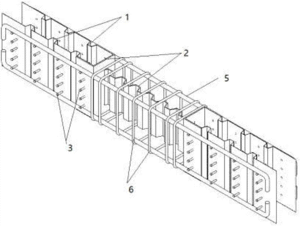 Assembled coupling beam with built-in profiled steel sheet groove structure