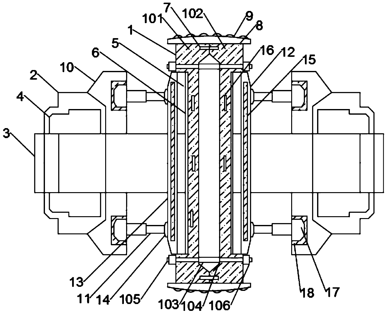 An overhead crane wheel structure