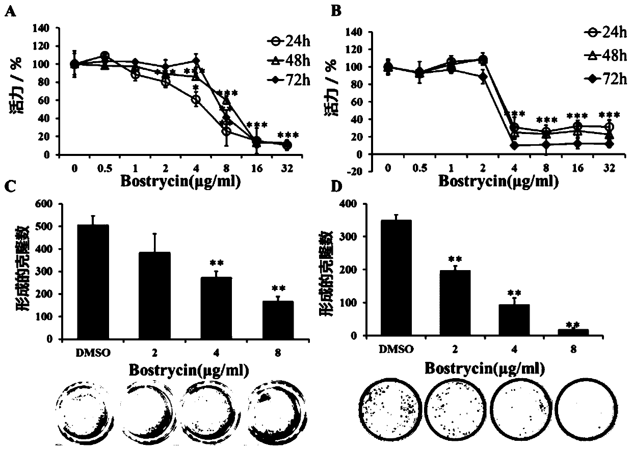 Application of bostrycin