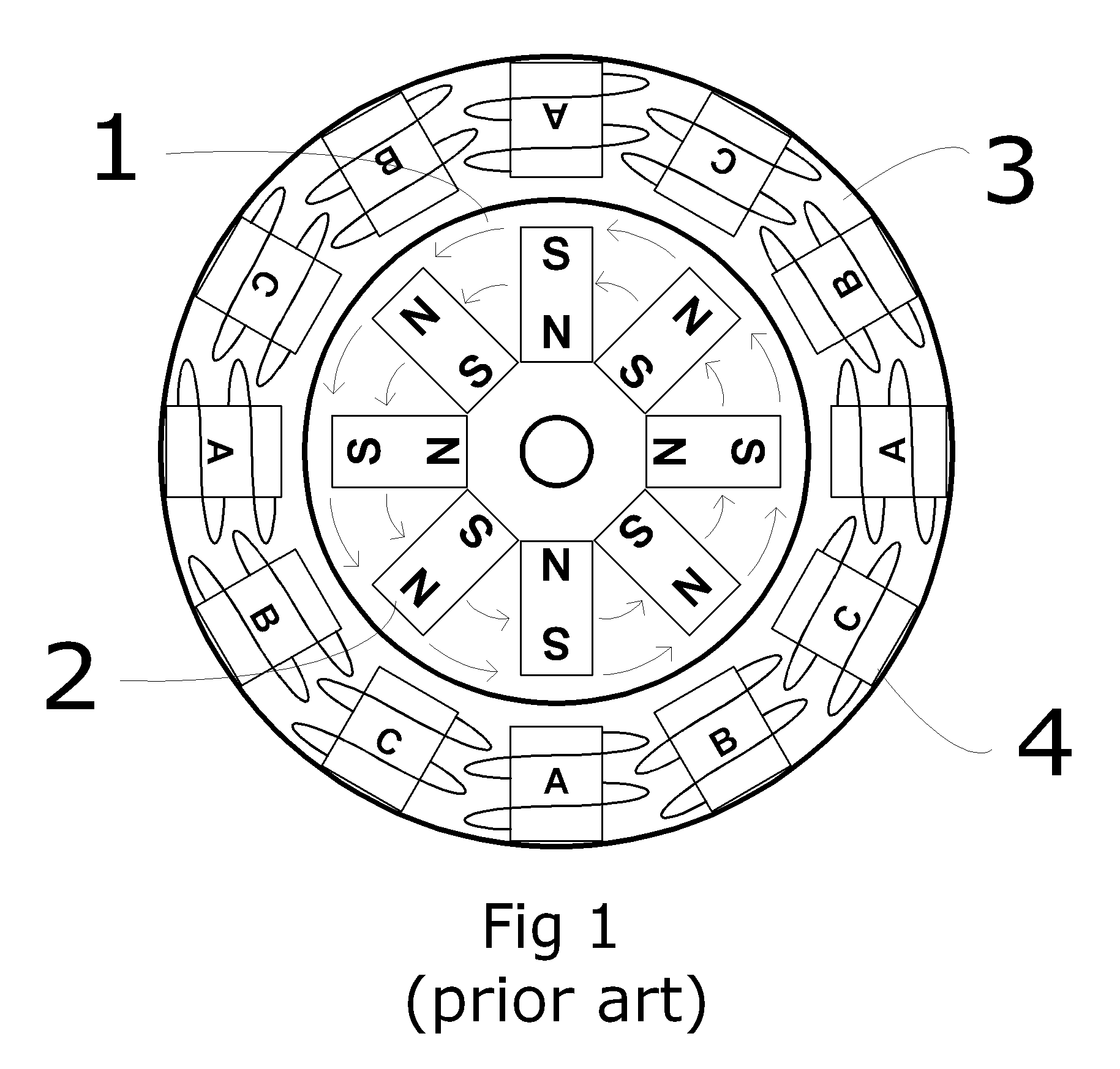 System for measuring the position of an electric motor