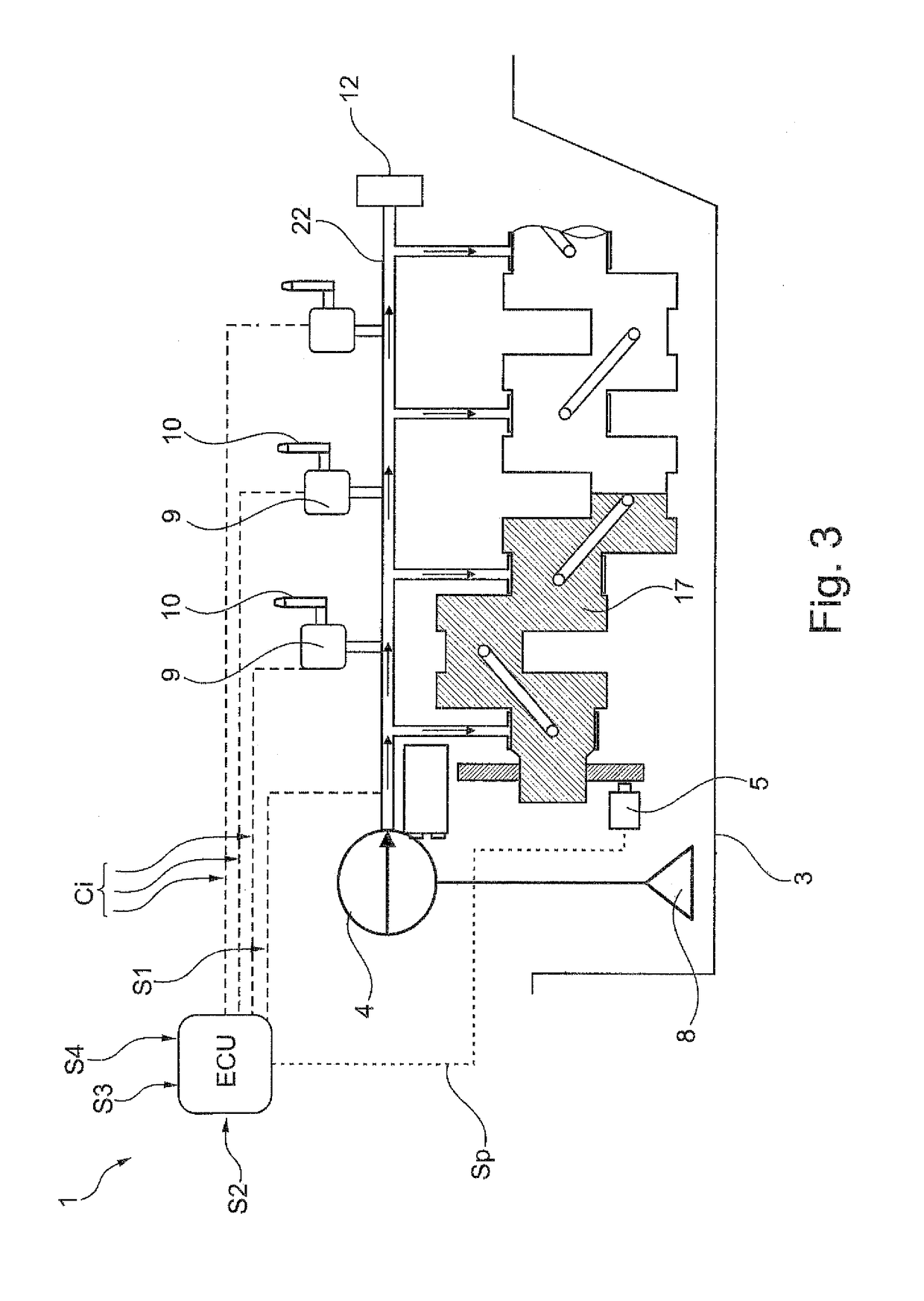 Method for controlling a piston cooling circuit of an internal combustion engine of an industrial vehicle
