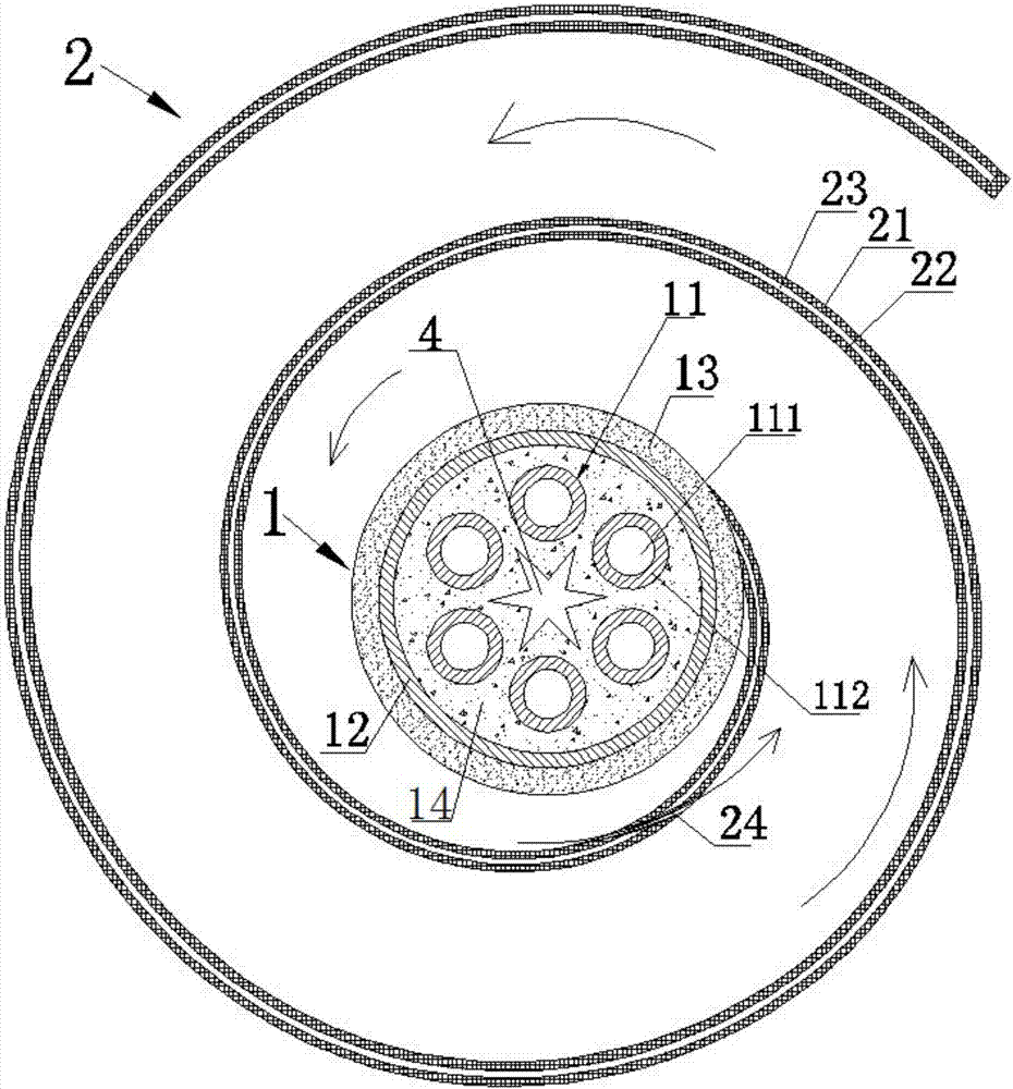 Pressure-bearing cable capable of efficiently dissipating heat
