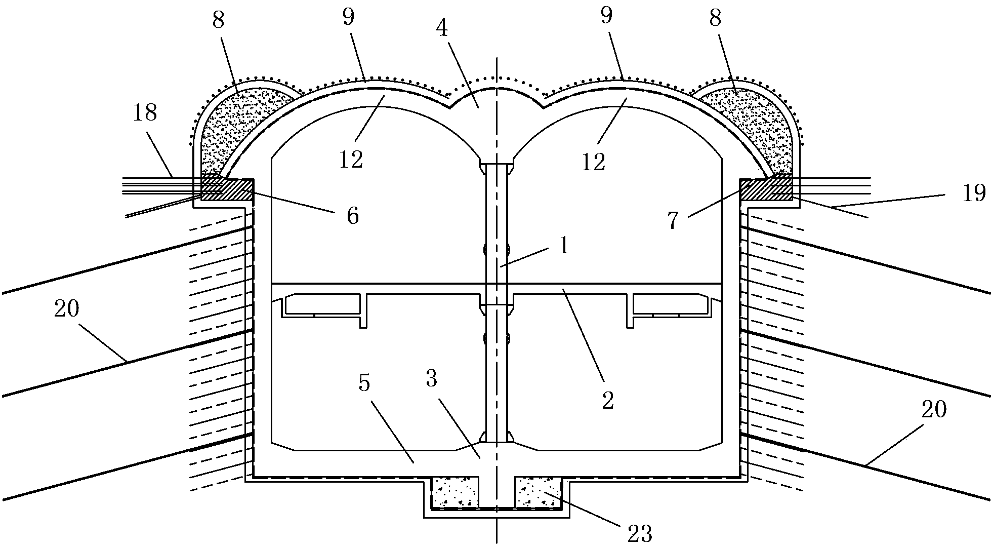 Main structure for metro long-span station and pillar arching construction method thereof