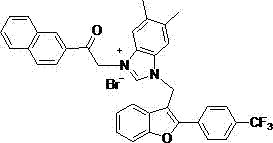 2-aryl-3-methyl benzofuran-benzimidazole salt compound and preparation method thereof