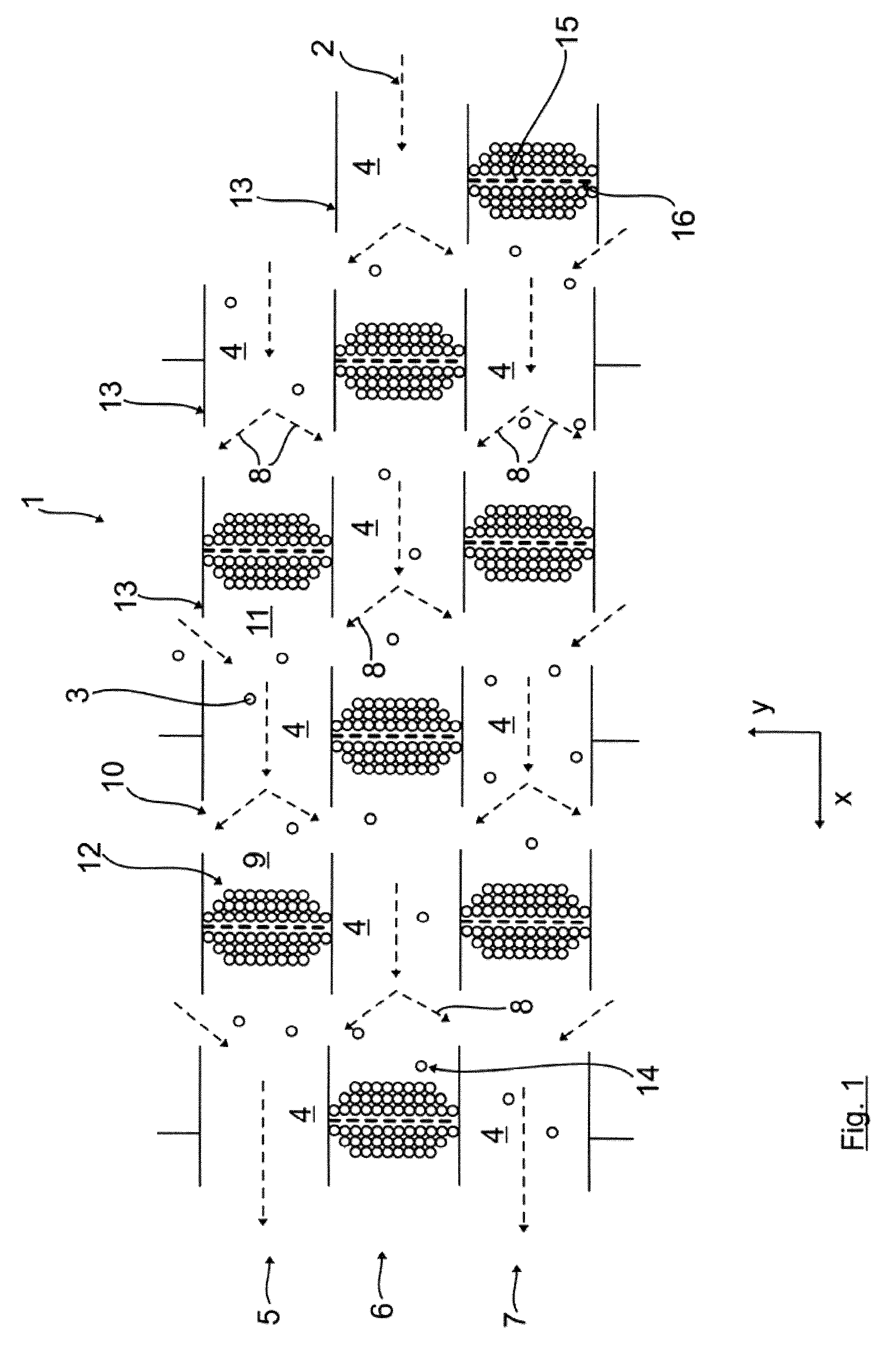 Particle separator and method for removing particles from an exhaust gas stream of an internal combustion engine