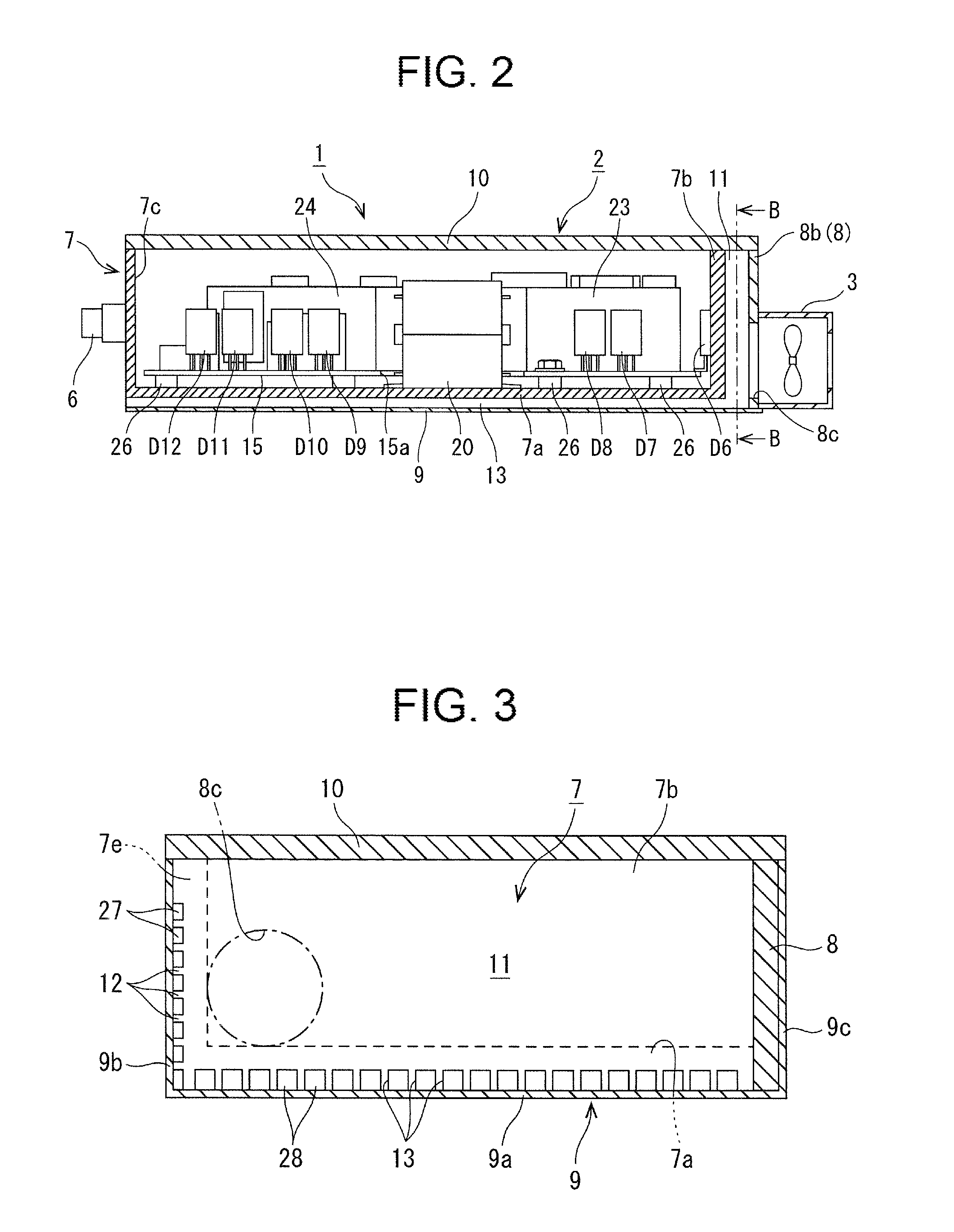 Cooling device and power converter having cooling device