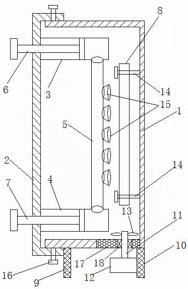 Dust removal type computer case using air flow for dust blowing