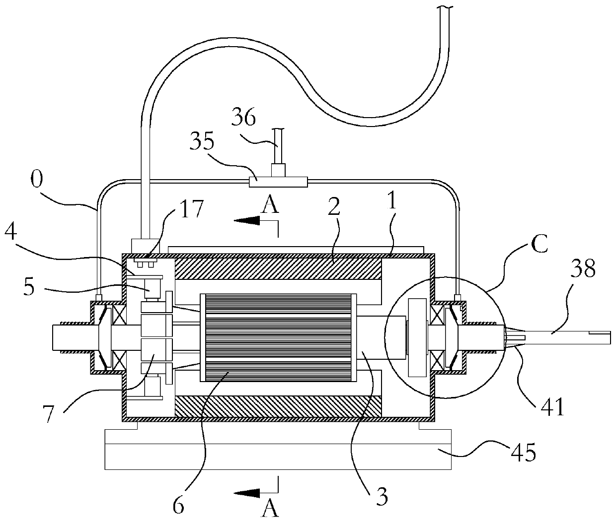 Motor with improved commutator structure