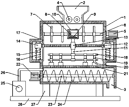 Soil base material refining device for rice culture