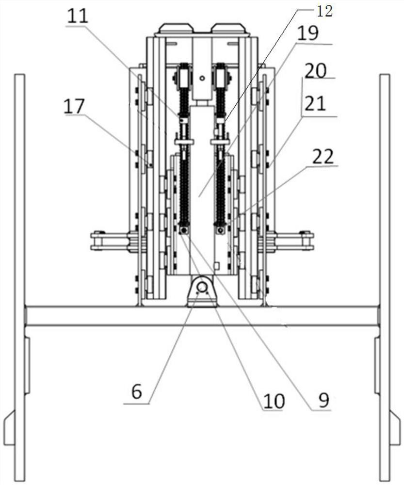 A kind of iron diamond rotation clamp lift mechanism